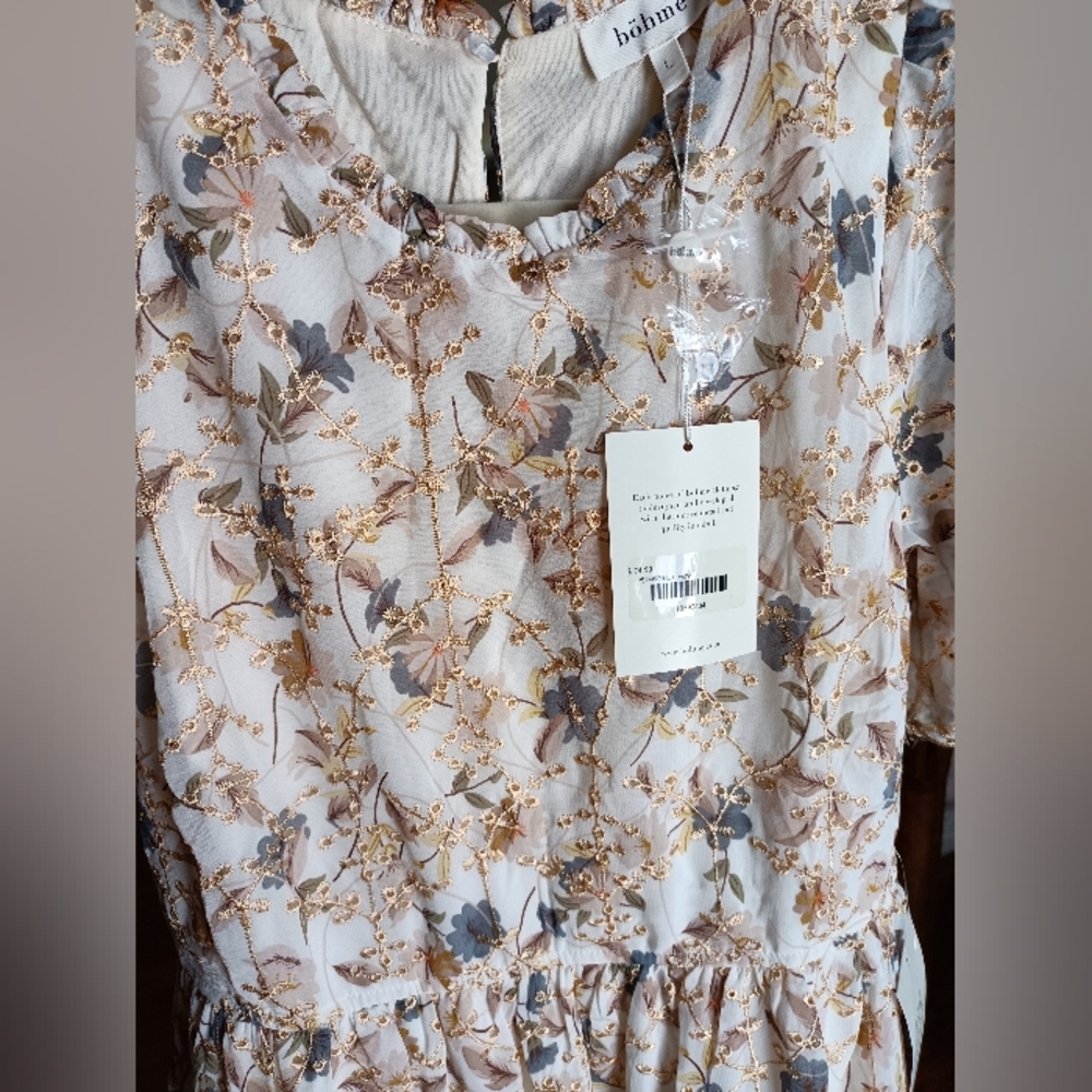 Bohme Lace Spring floral Zoella dress Large New Ivory Summer
